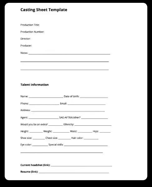 Foto 1 Casting Sheet - Was ist das?